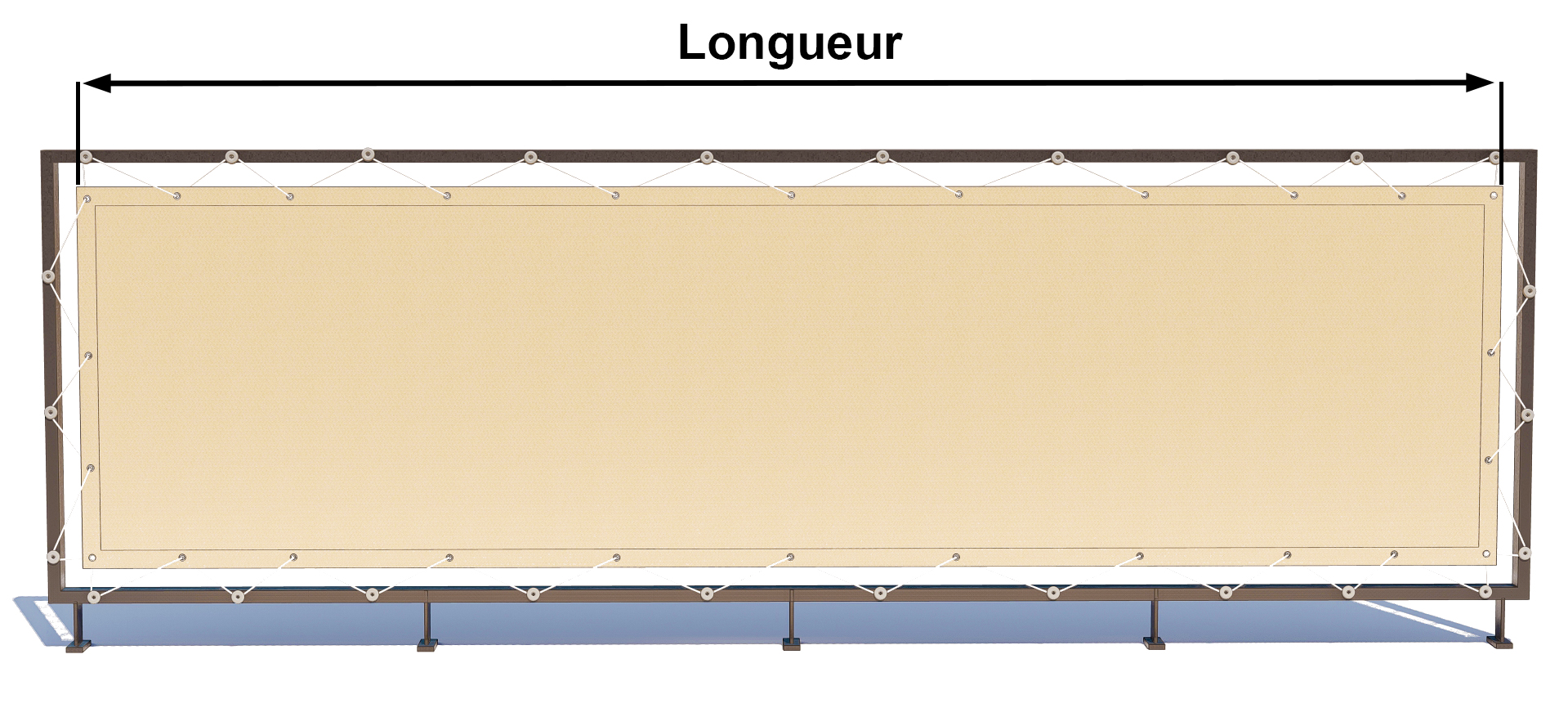 Prise de mesure de la longueur d'une toile pour brise vue